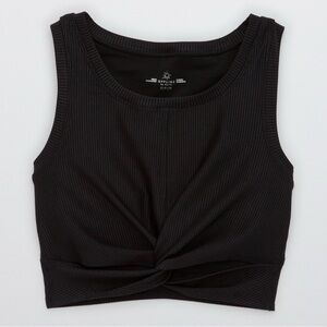 Aerie OFFLINE Ribbed Shine Twist Front Crop Top